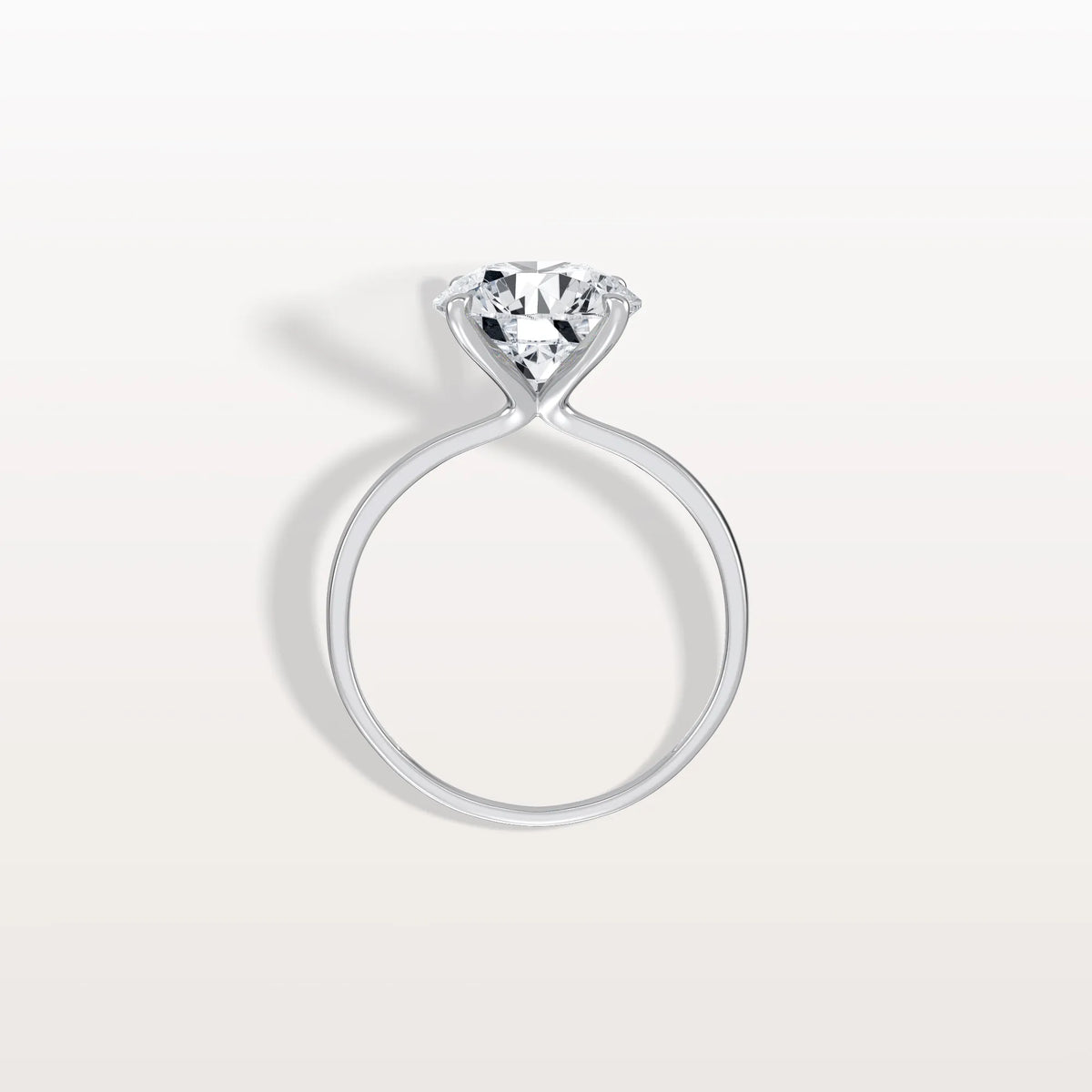 3CT Round Lab Grown Diamond Ring In 14K Gold - Rings