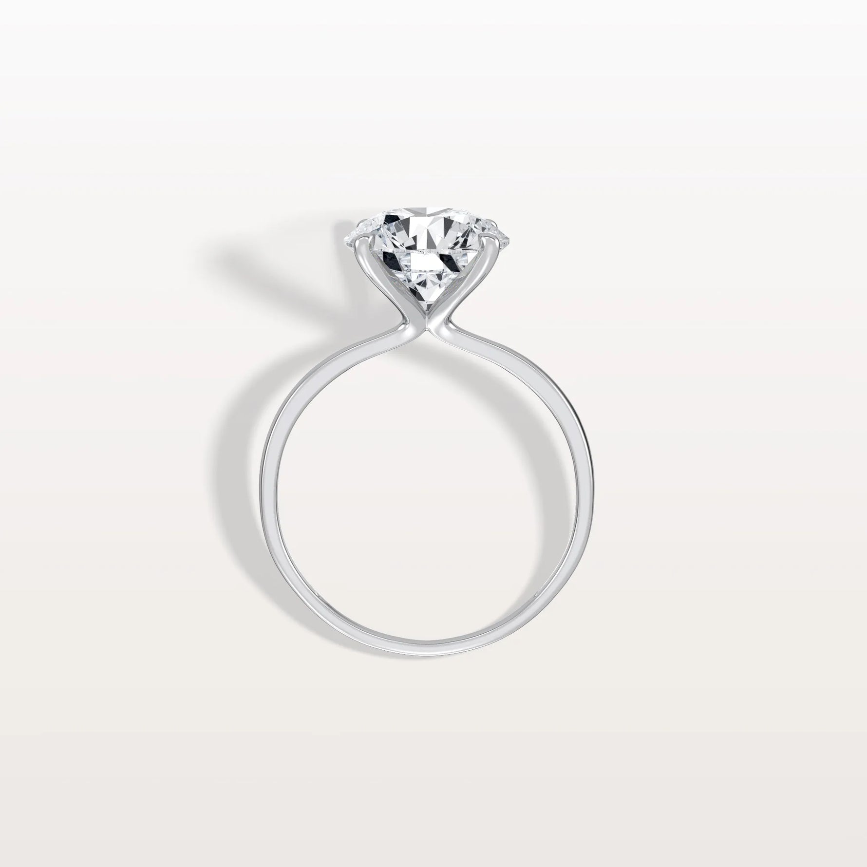 3CT Round Lab Grown Diamond Ring In 14K Gold - Rings