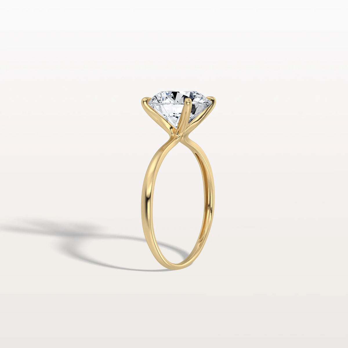 3CT Round Lab Grown Diamond Ring In 14K Gold - Rings