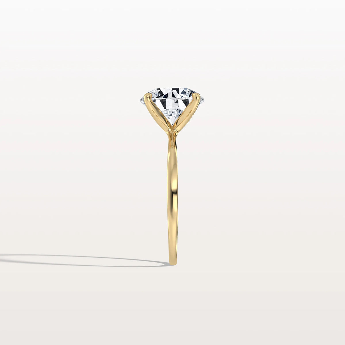 3CT Round Lab Grown Diamond Ring In 14K Gold - Rings