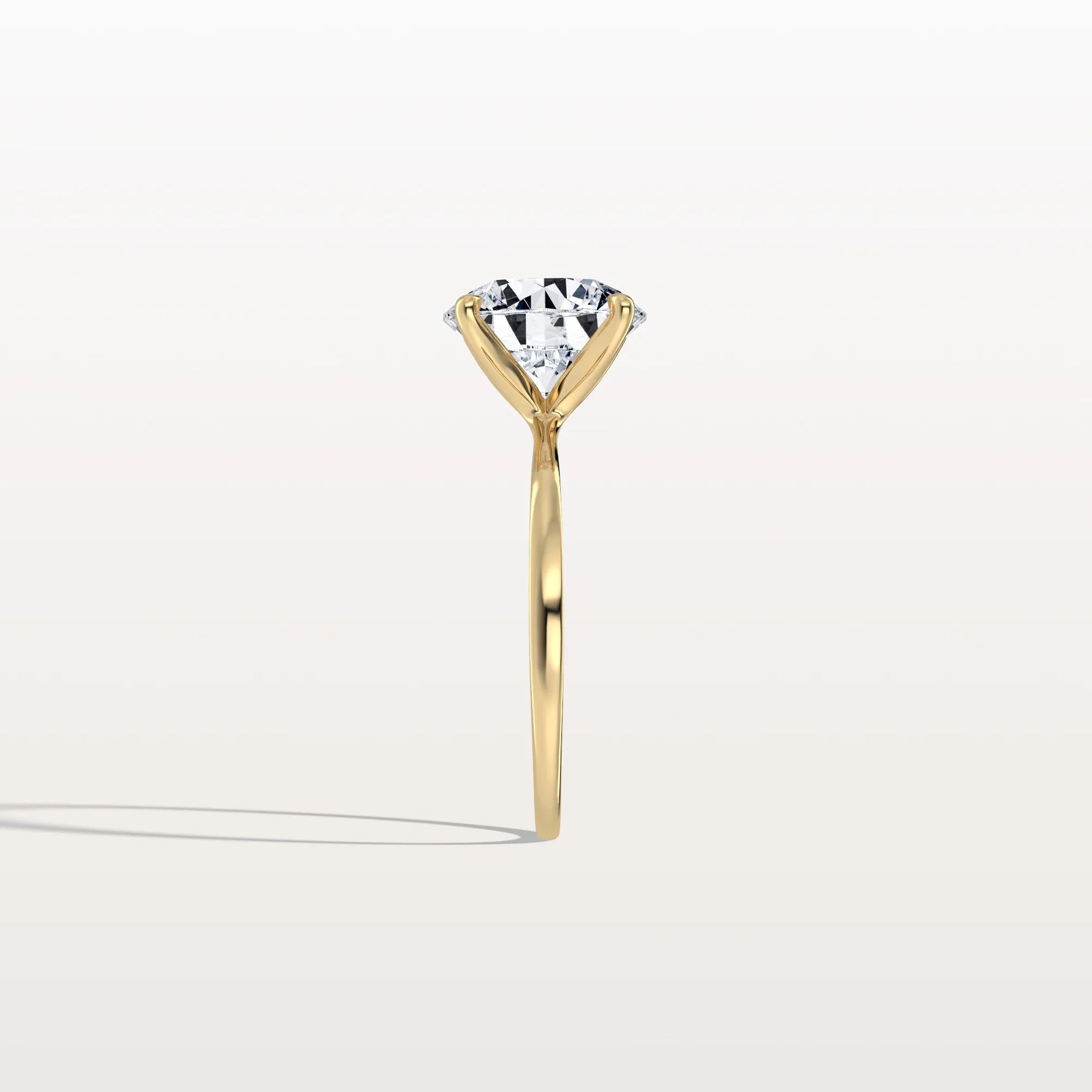 3CT Round Lab Grown Diamond Ring In 14K Gold - Rings