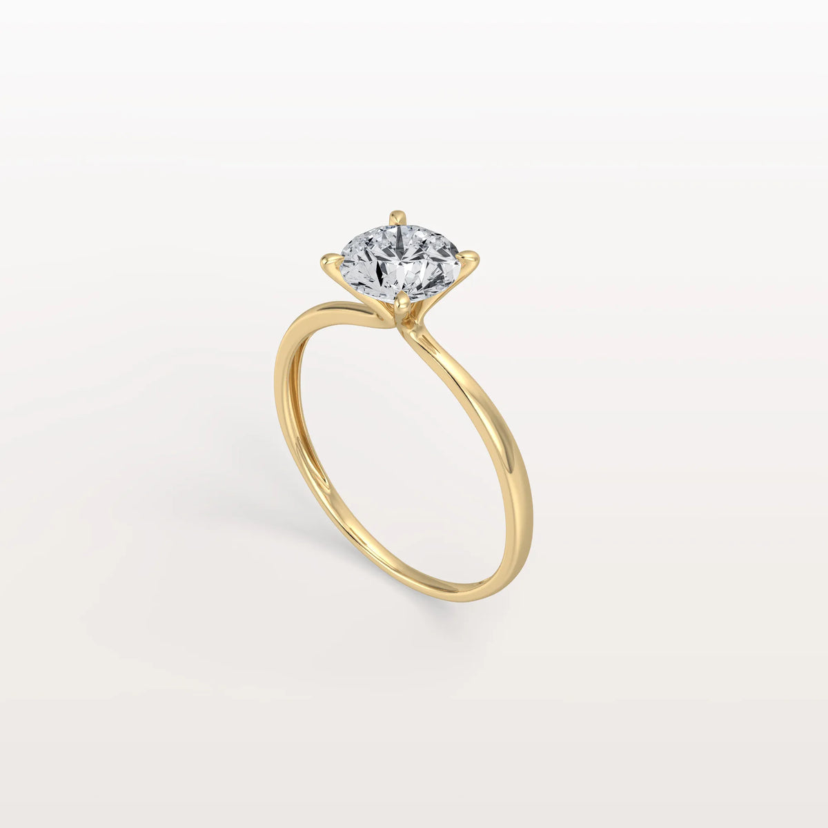 3CT Round Lab Grown Diamond Ring In 14K Gold - Rings