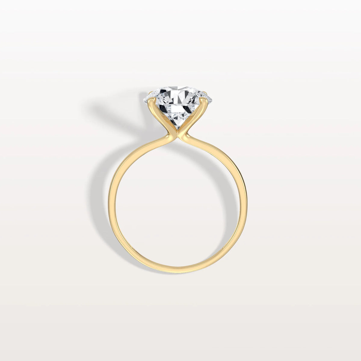3CT Round Lab Grown Diamond Ring In 14K Gold - Rings