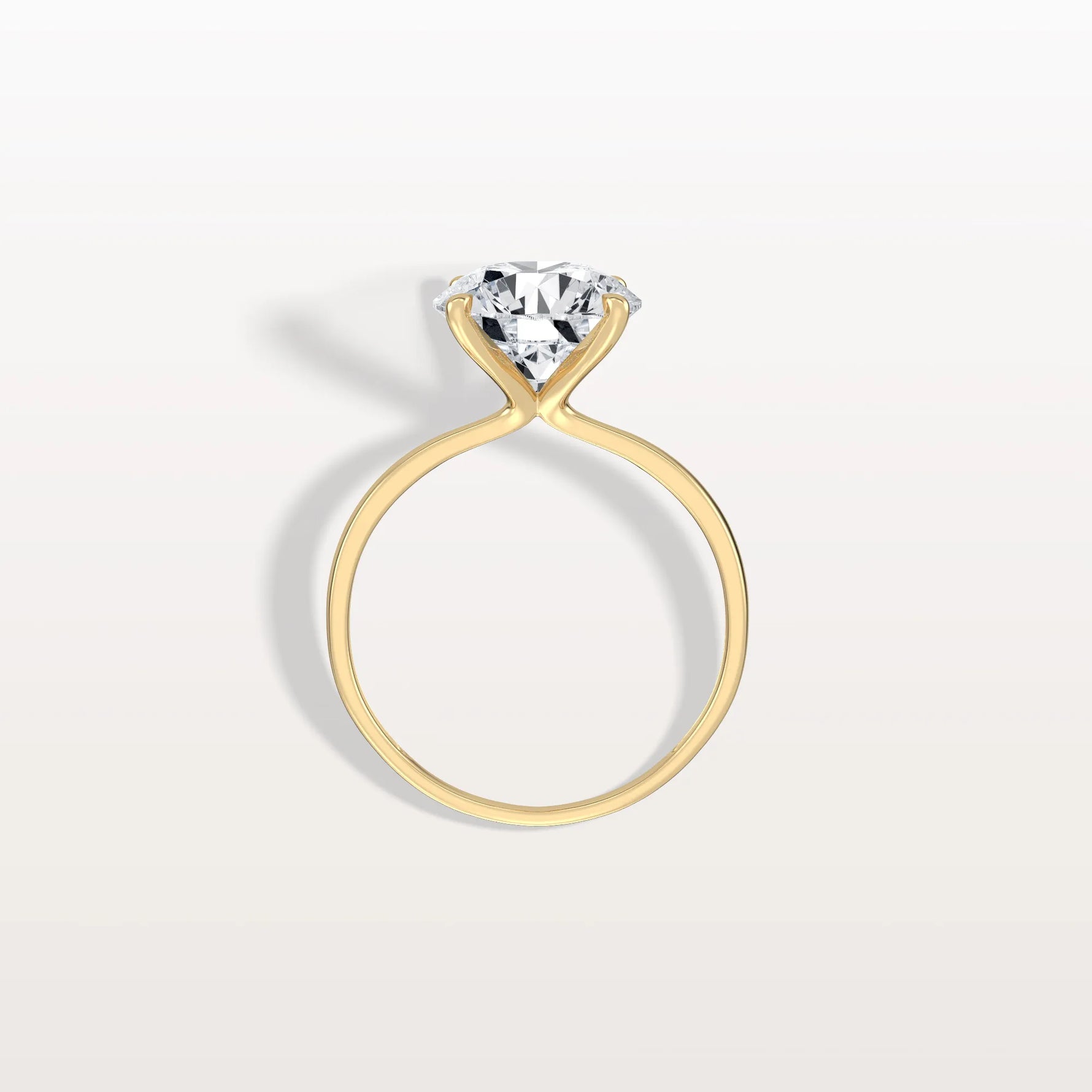 3CT Round Lab Grown Diamond Ring In 14K Gold - Rings