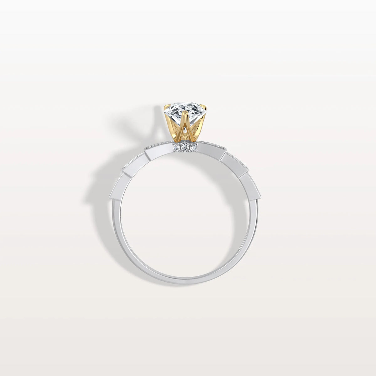 1CT Two - Tone Pave Pear Lab Grown Diamond Ring - Rings
