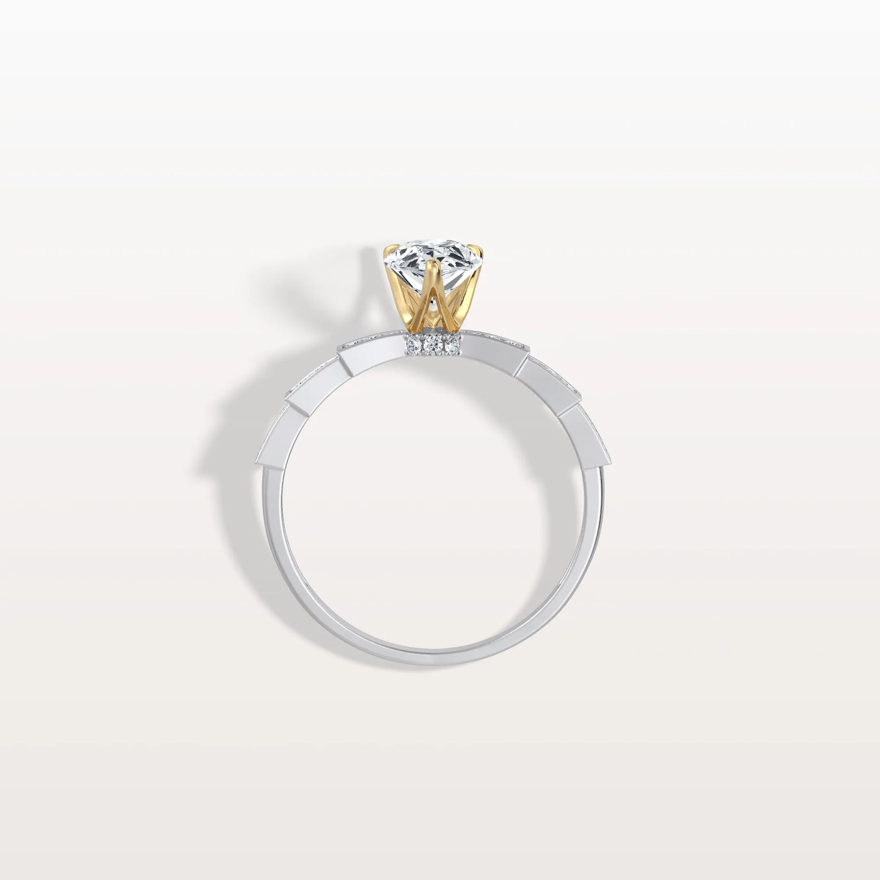 1CT Two - Tone Pave Pear Lab Grown Diamond Ring - Rings