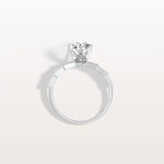 2CT Pear Cut Lab Diamond Hidden Halo Ring - Modern Style - Rings