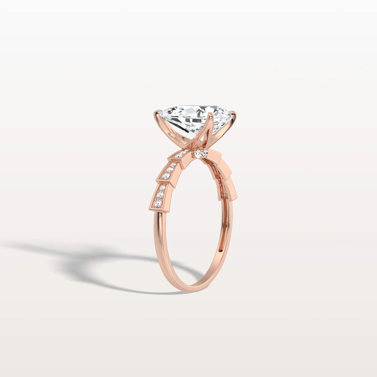 2CT Pear Cut Lab Diamond Hidden Halo Ring - Modern Style - Rings
