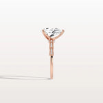 2CT Pear Cut Lab Diamond Hidden Halo Ring - Modern Style - Rings