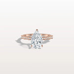 2CT Pear Cut Lab Diamond Hidden Halo Ring - Modern Style - Rings