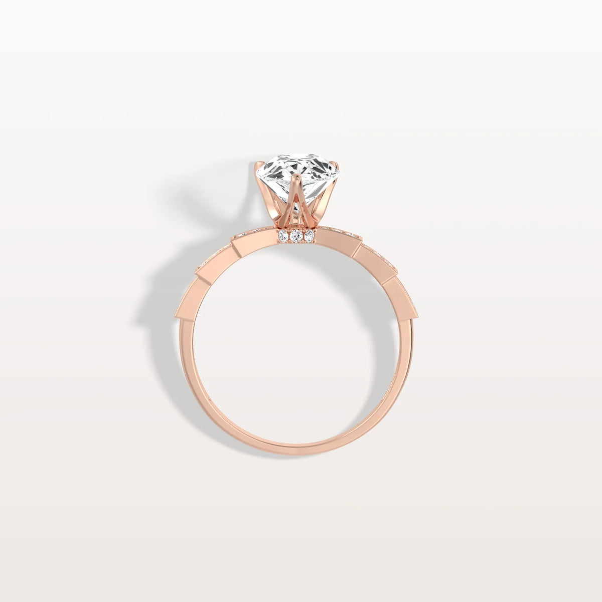 2CT Pear Cut Lab Diamond Hidden Halo Ring - Modern Style - Rings