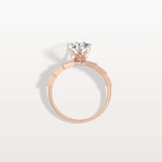 2CT Pear Cut Lab Diamond Hidden Halo Ring - Modern Style - Rings