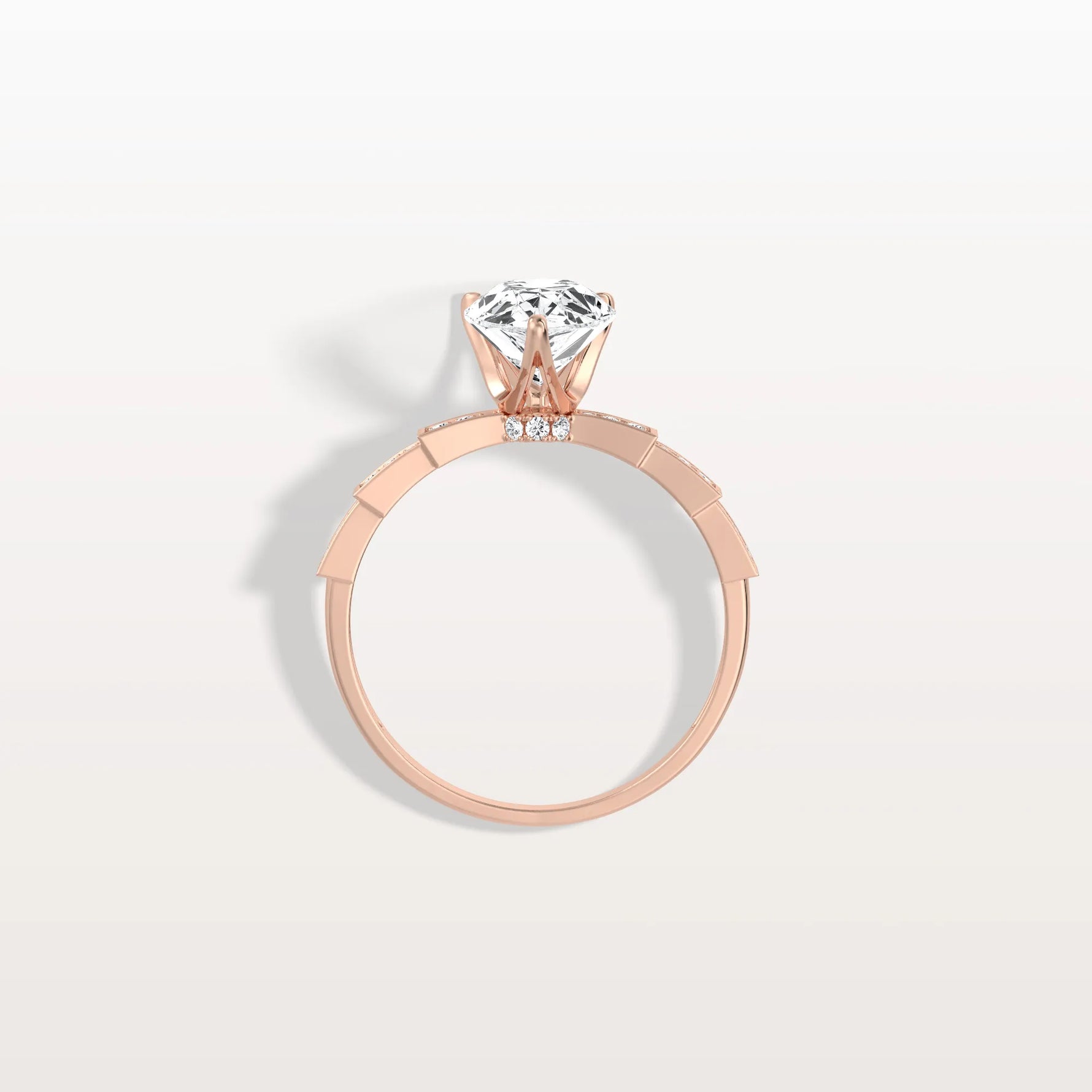 2CT Pear Cut Lab Diamond Hidden Halo Ring - Modern Style - Rings
