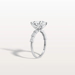 2CT Pear Cut Lab Diamond Hidden Halo Ring - Modern Style - Rings
