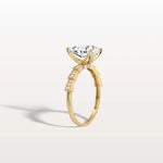 2CT Pear Cut Lab Diamond Hidden Halo Ring - Modern Style - Rings