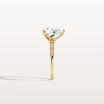 2CT Pear Cut Lab Diamond Hidden Halo Ring - Modern Style - Rings