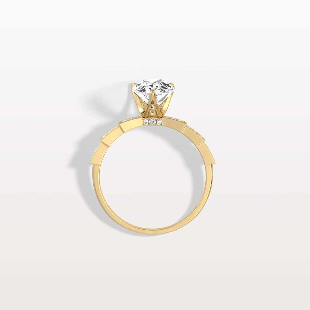 2CT Pear Cut Lab Diamond Hidden Halo Ring - Modern Style - Rings