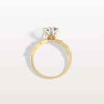 2CT Pear Cut Lab Diamond Hidden Halo Ring - Modern Style - Rings