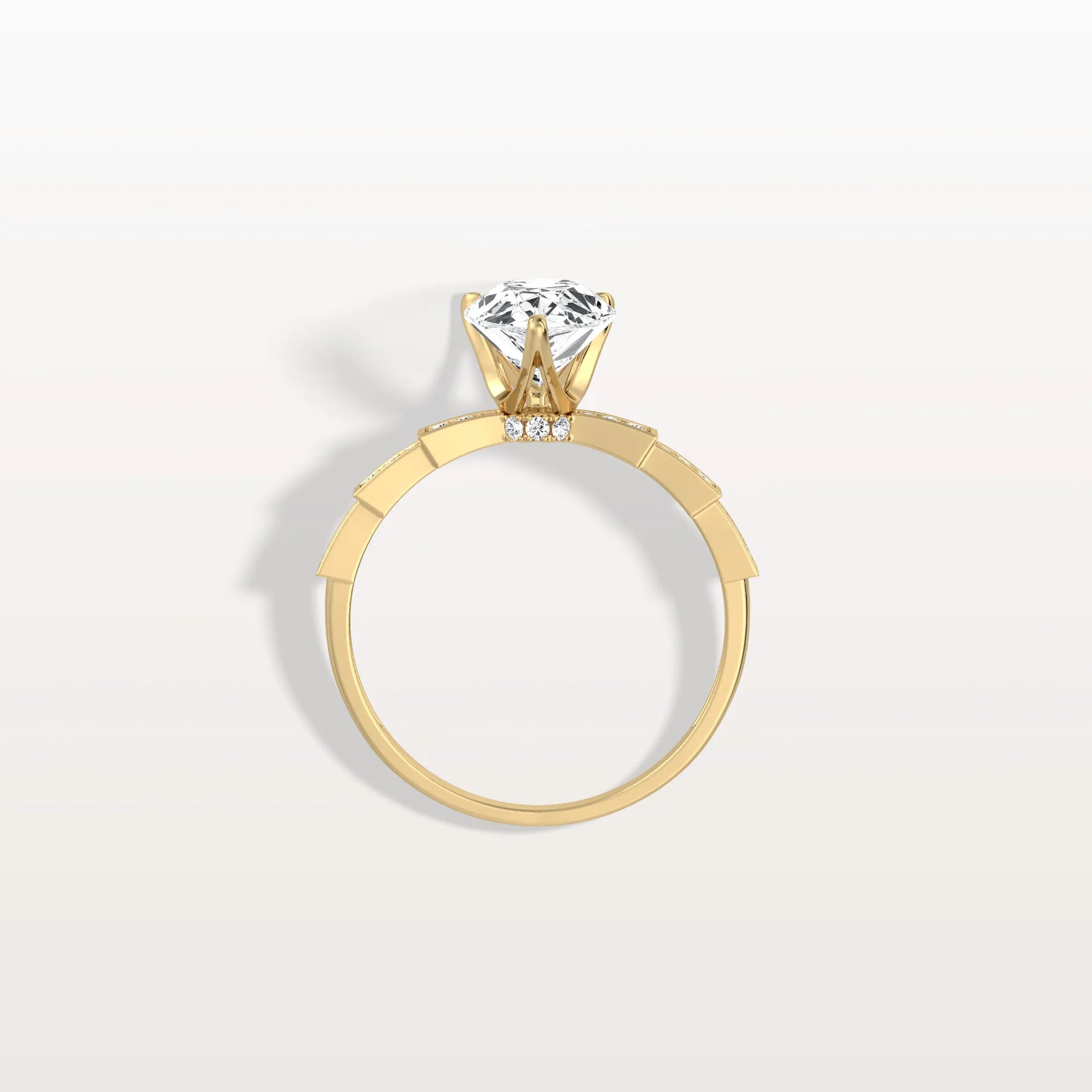2CT Pear Cut Lab Diamond Hidden Halo Ring - Modern Style - Rings