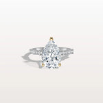 3CT Two - Tone Pave Pear Lab Grown Diamond Ring - Rings