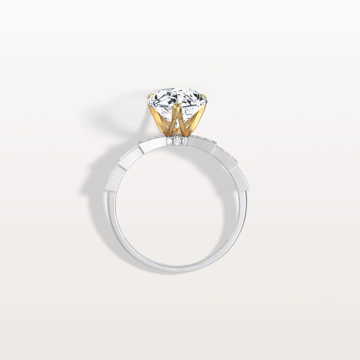 3CT Two - Tone Pave Pear Lab Grown Diamond Ring - Rings