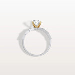 Lab Diamond Two Tone Engagement Ring - 1CT Pave Band - Rings