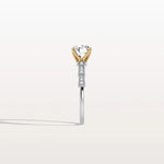 Lab Diamond Two Tone Engagement Ring - 1CT Pave Band - Rings