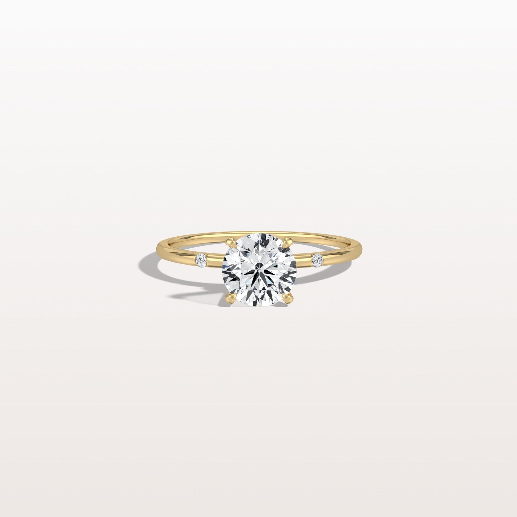 1CT Hidden Halo Lab Diamond Engagement Ring with Side Accents - Rings