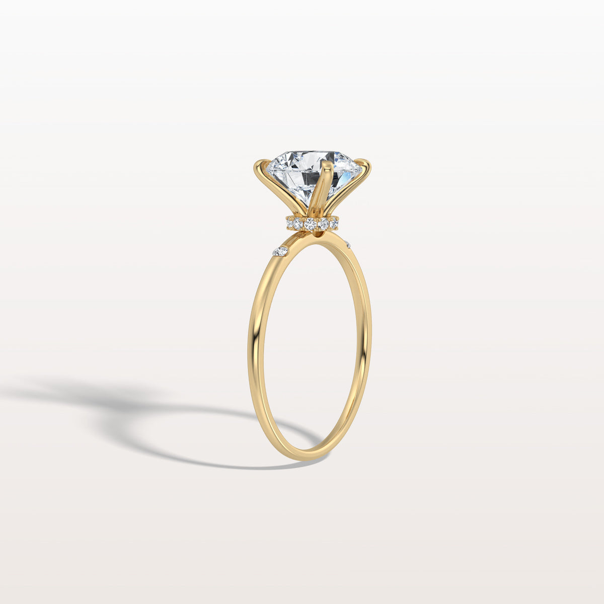 2CT Hidden Halo Lab Diamond Engagement Ring With Side Accents - Rings