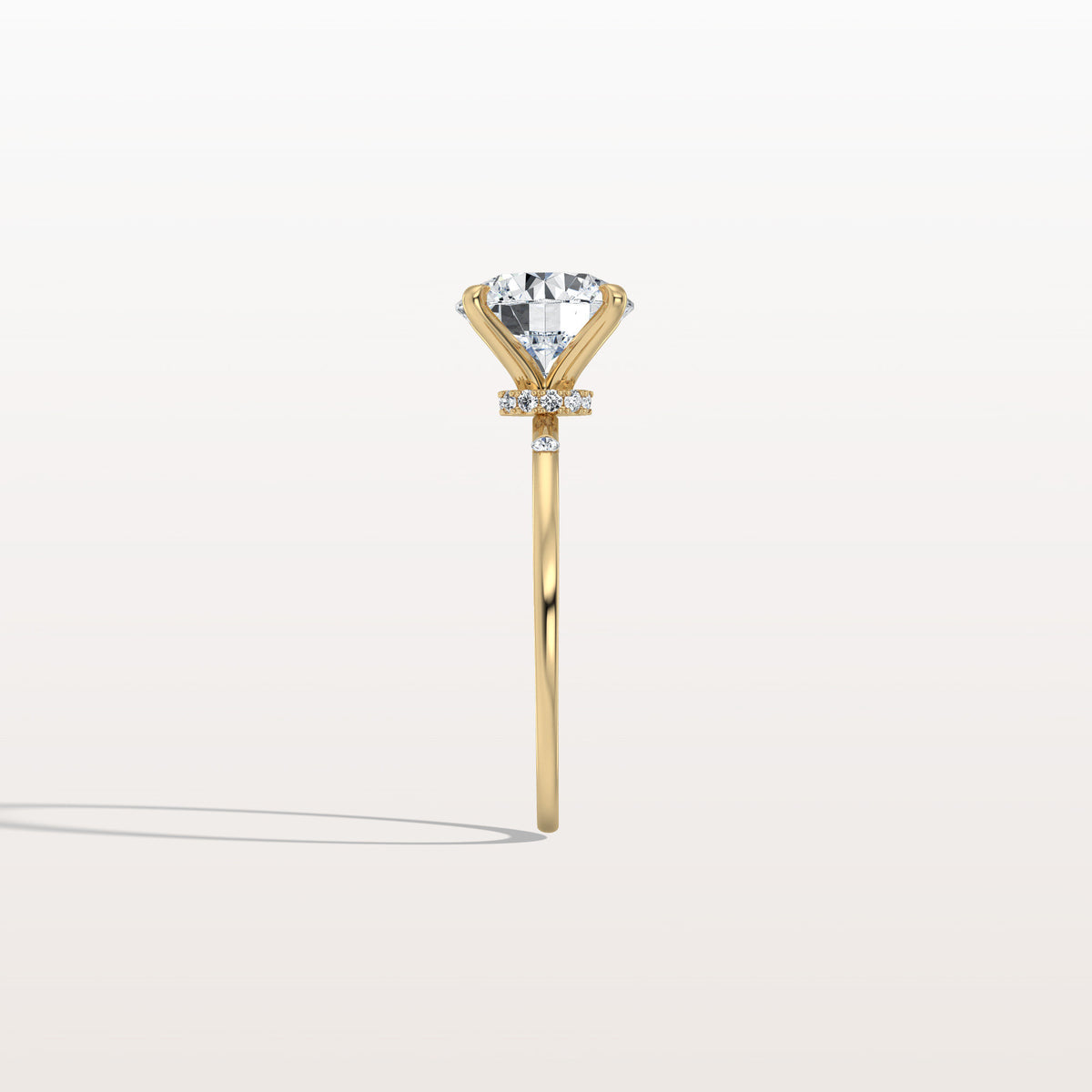 2CT Hidden Halo Lab Diamond Engagement Ring With Side Accents - Rings