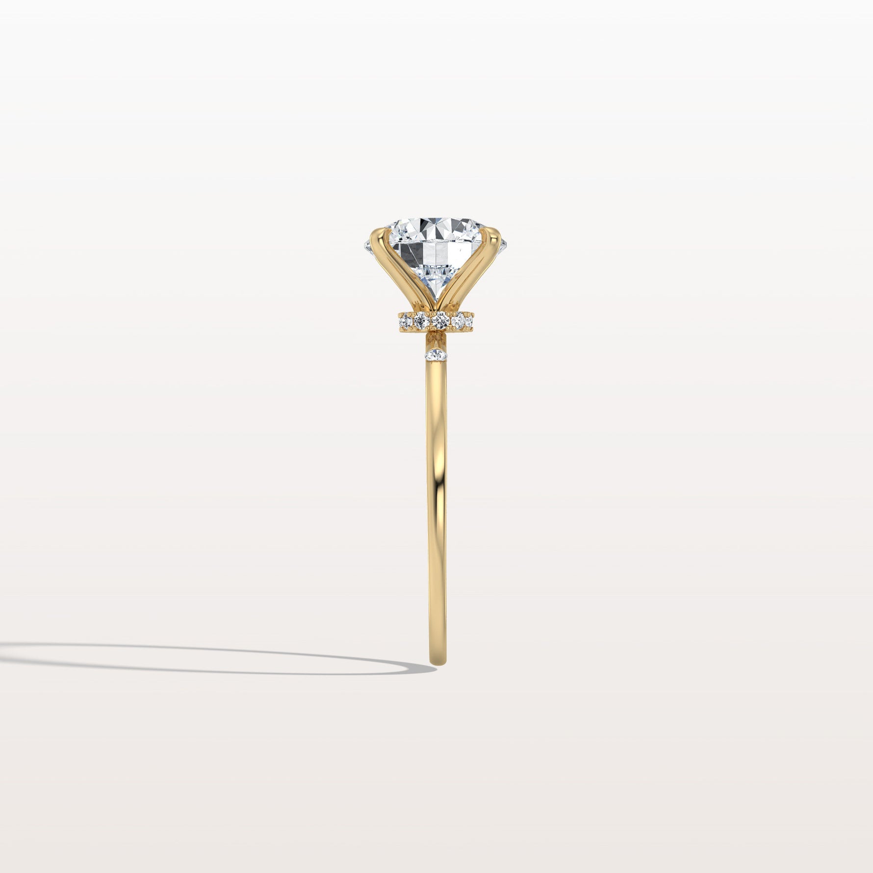 2CT Hidden Halo Lab Diamond Engagement Ring With Side Accents - Rings