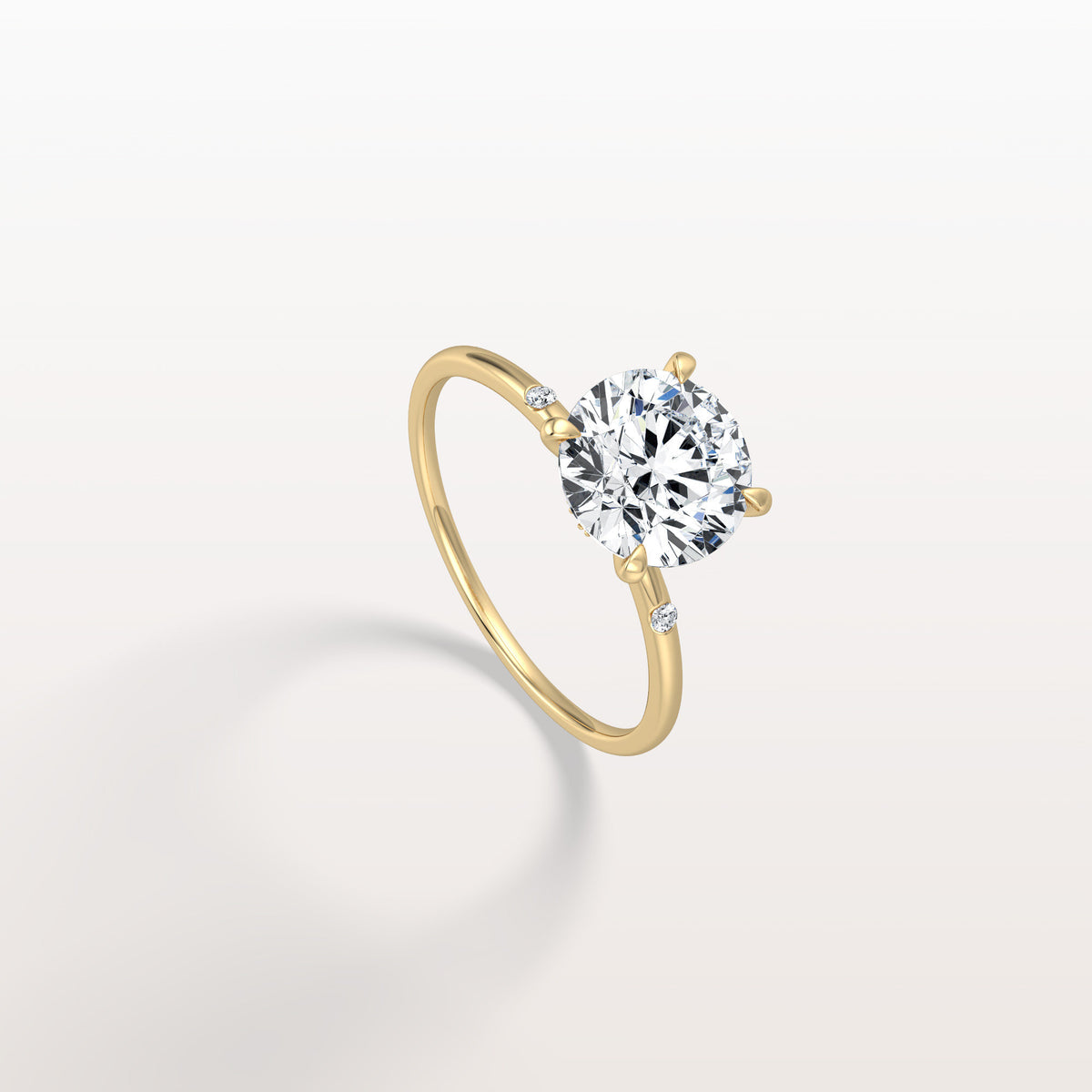 2CT Hidden Halo Lab Diamond Engagement Ring With Side Accents - Rings