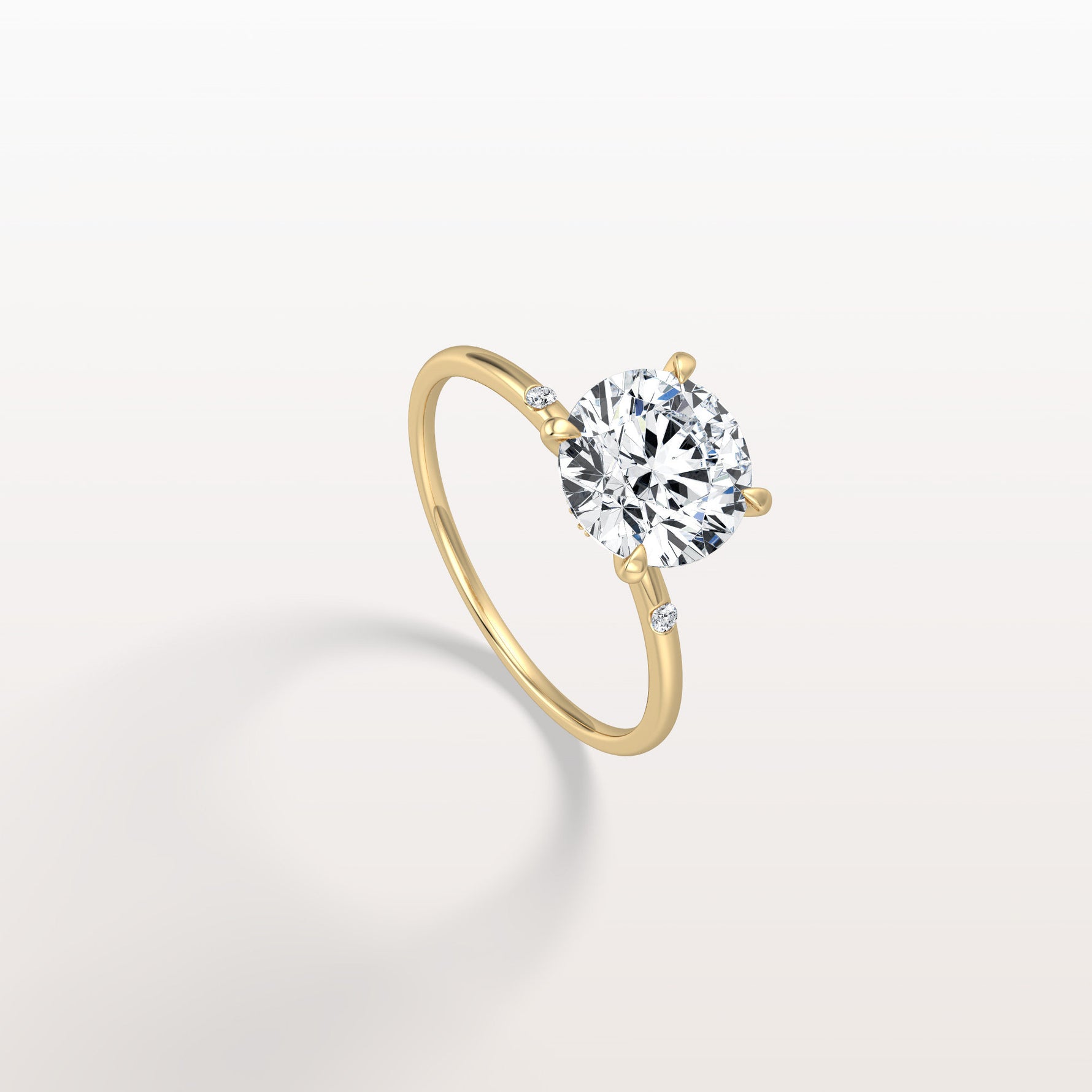 2CT Hidden Halo Lab Diamond Engagement Ring With Side Accents - Rings
