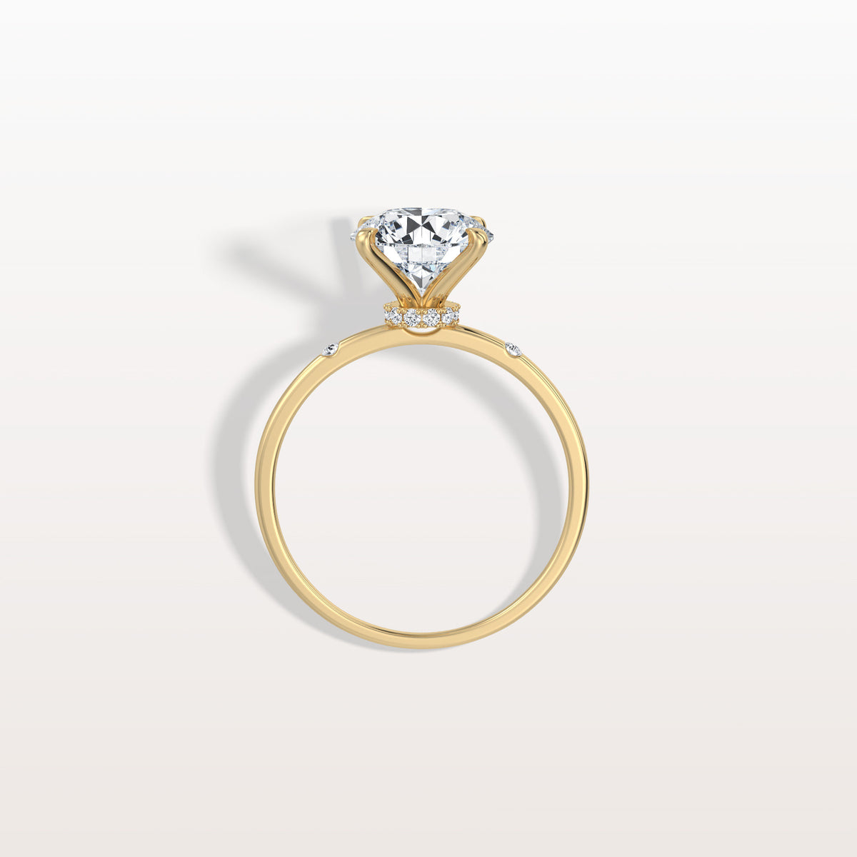2CT Hidden Halo Lab Diamond Engagement Ring With Side Accents - Rings