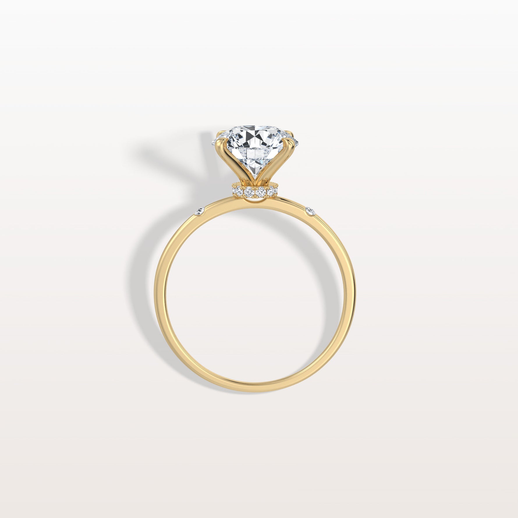 2CT Hidden Halo Lab Diamond Engagement Ring With Side Accents - Rings
