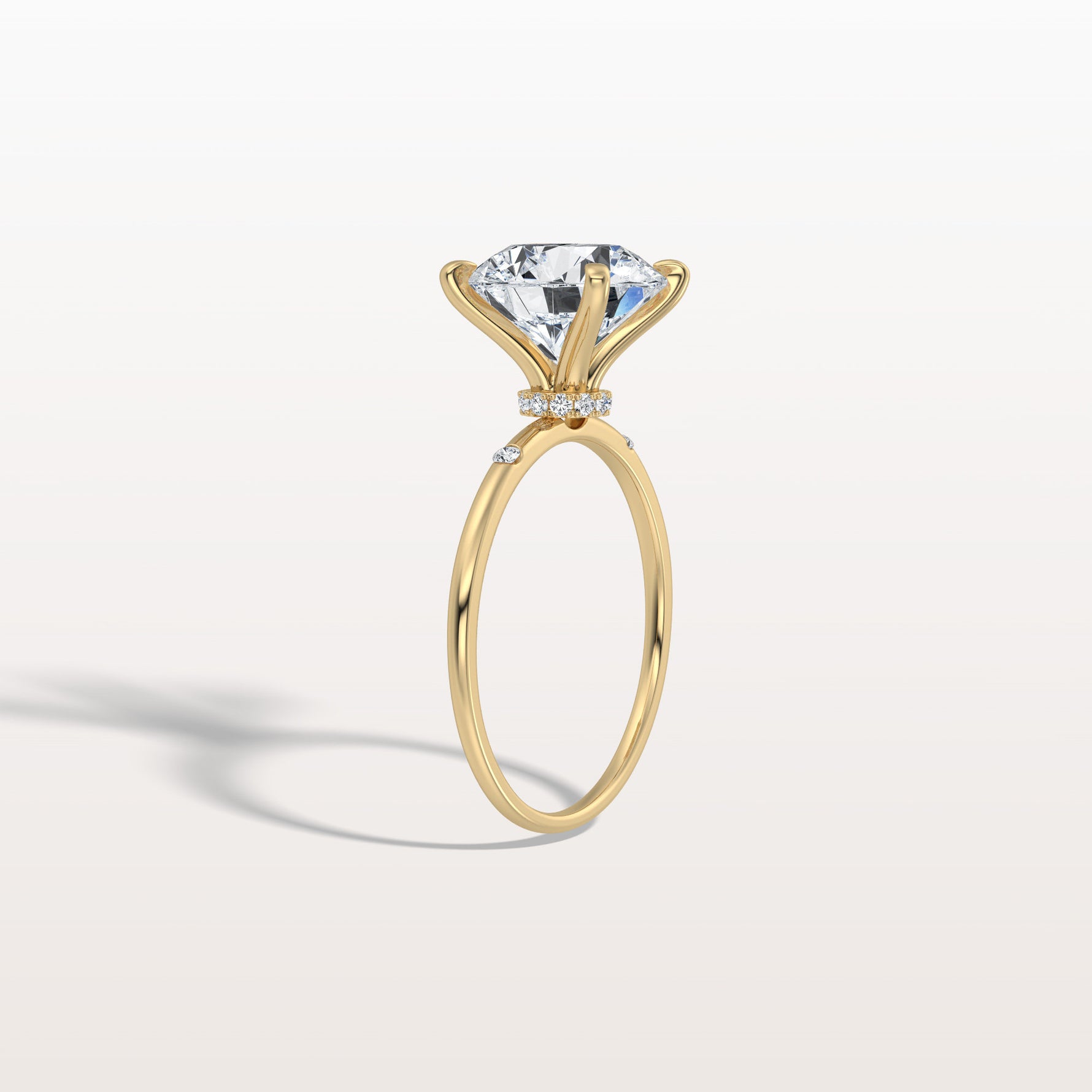 3CT Hidden Halo Lab Diamond Engagement Ring with Side Accents - Rings