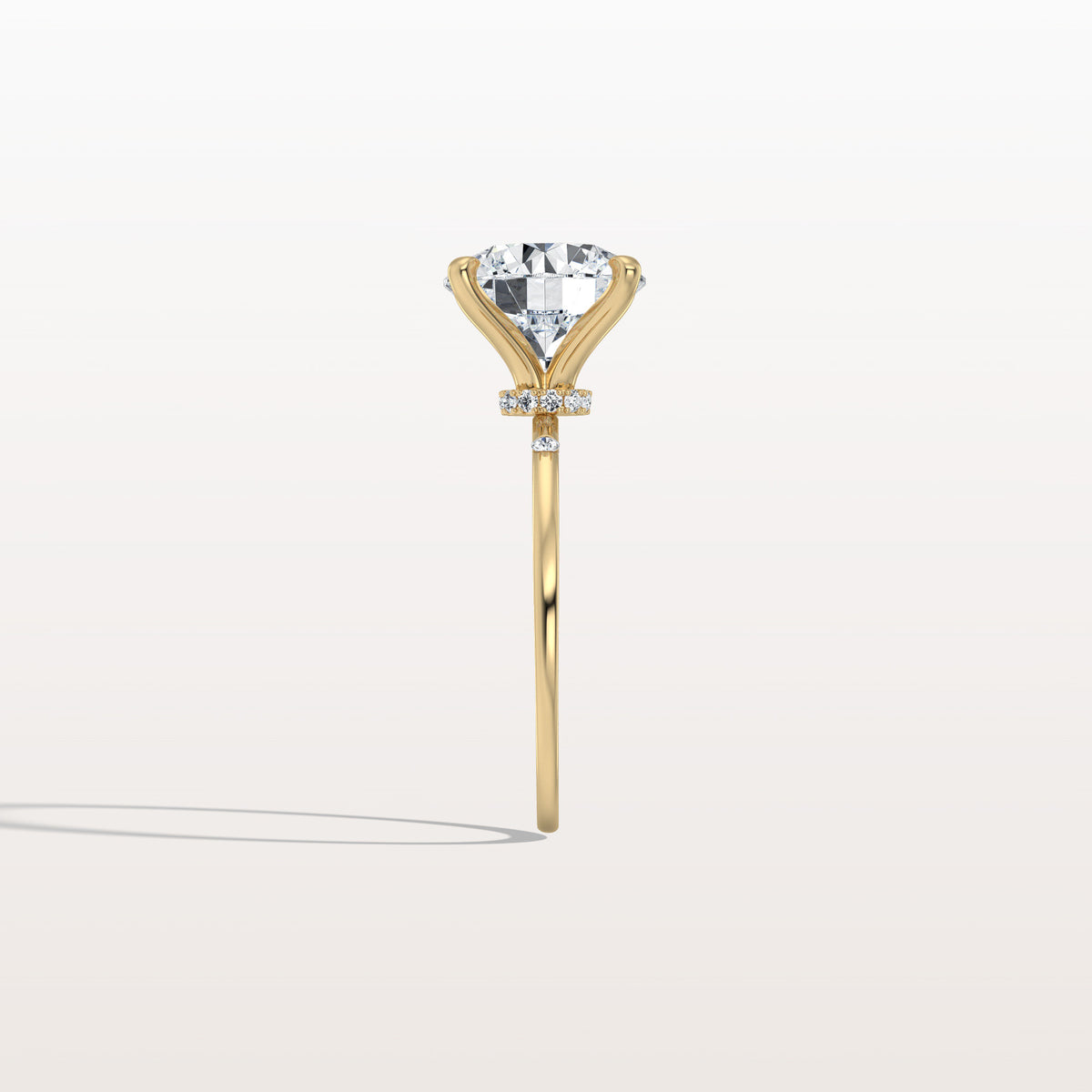 3CT Hidden Halo Lab Diamond Engagement Ring with Side Accents - Rings