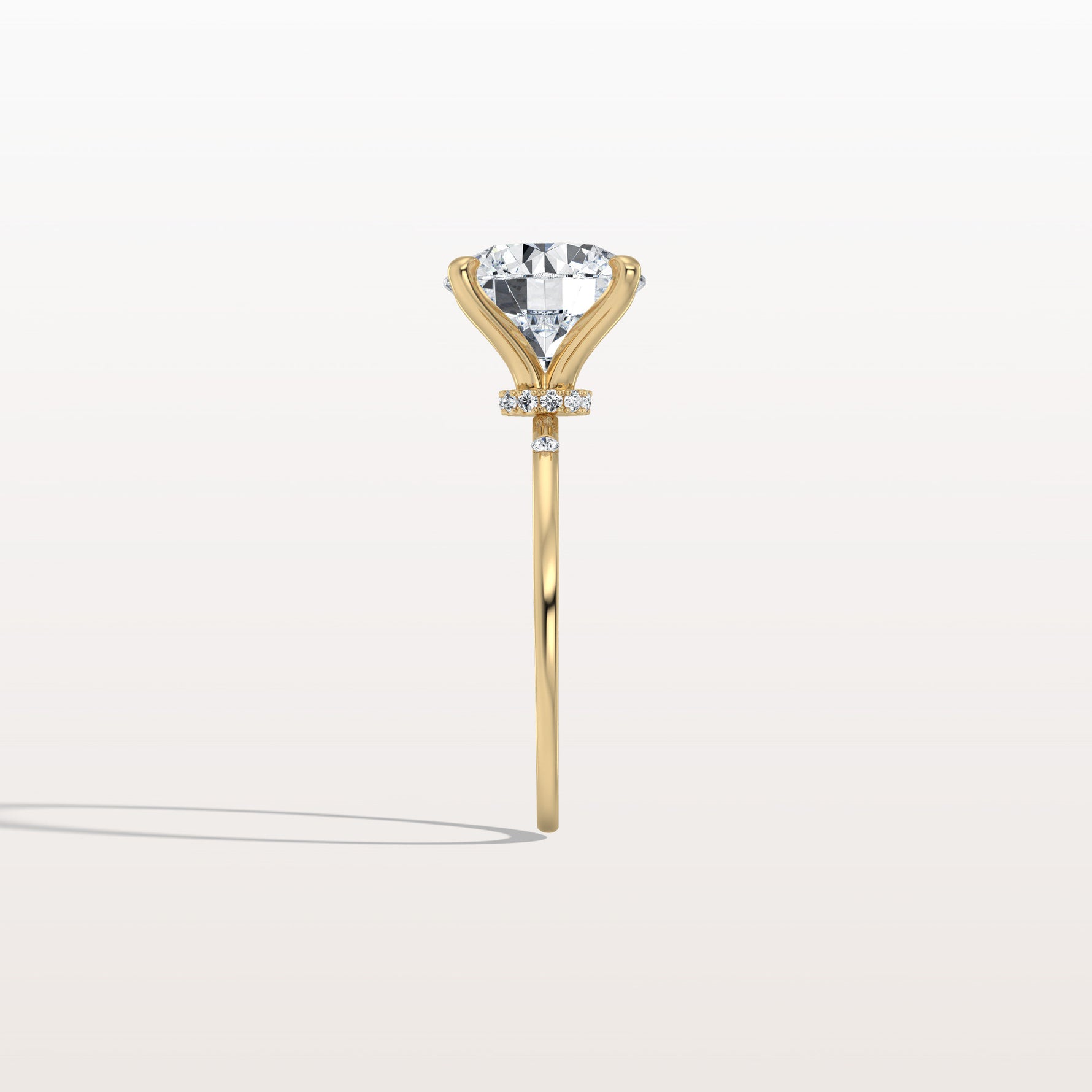 3CT Hidden Halo Lab Diamond Engagement Ring with Side Accents - Rings