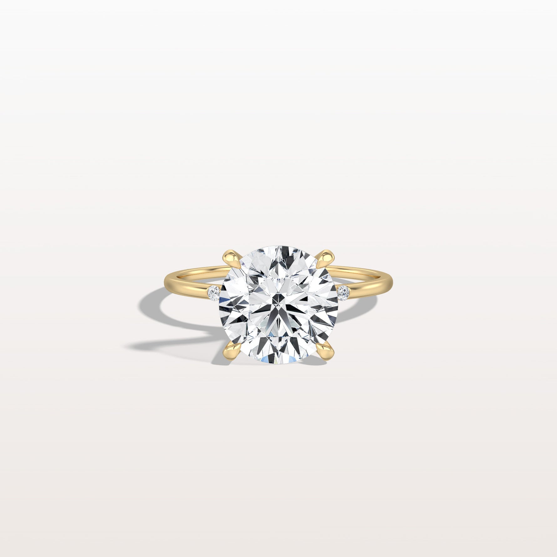 3CT Hidden Halo Lab Diamond Engagement Ring with Side Accents - Rings
