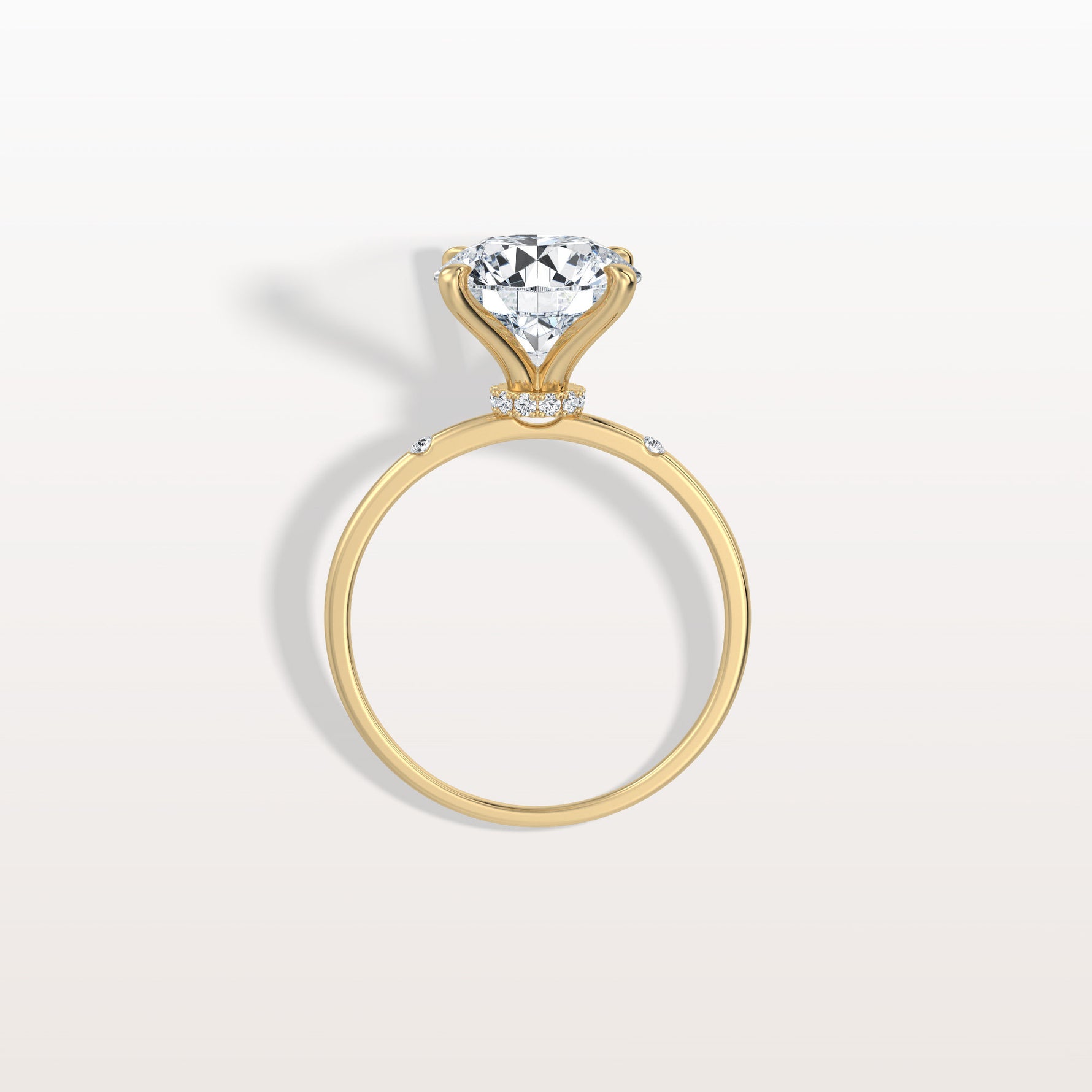 3CT Hidden Halo Lab Diamond Engagement Ring with Side Accents - Rings