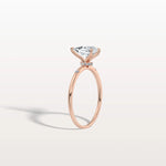 1 CT Lab Grown Pear Engagement Ring with Hidden Halo - Rings