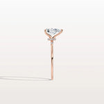 1 CT Lab Grown Pear Engagement Ring with Hidden Halo - Rings