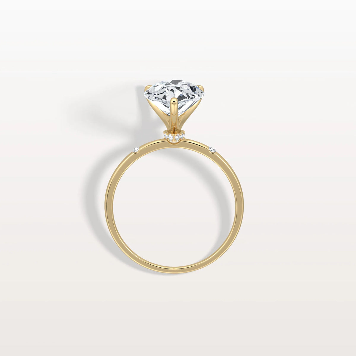 3CT Lab Grown Pear Engagement Ring with Hidden Halo - Rings