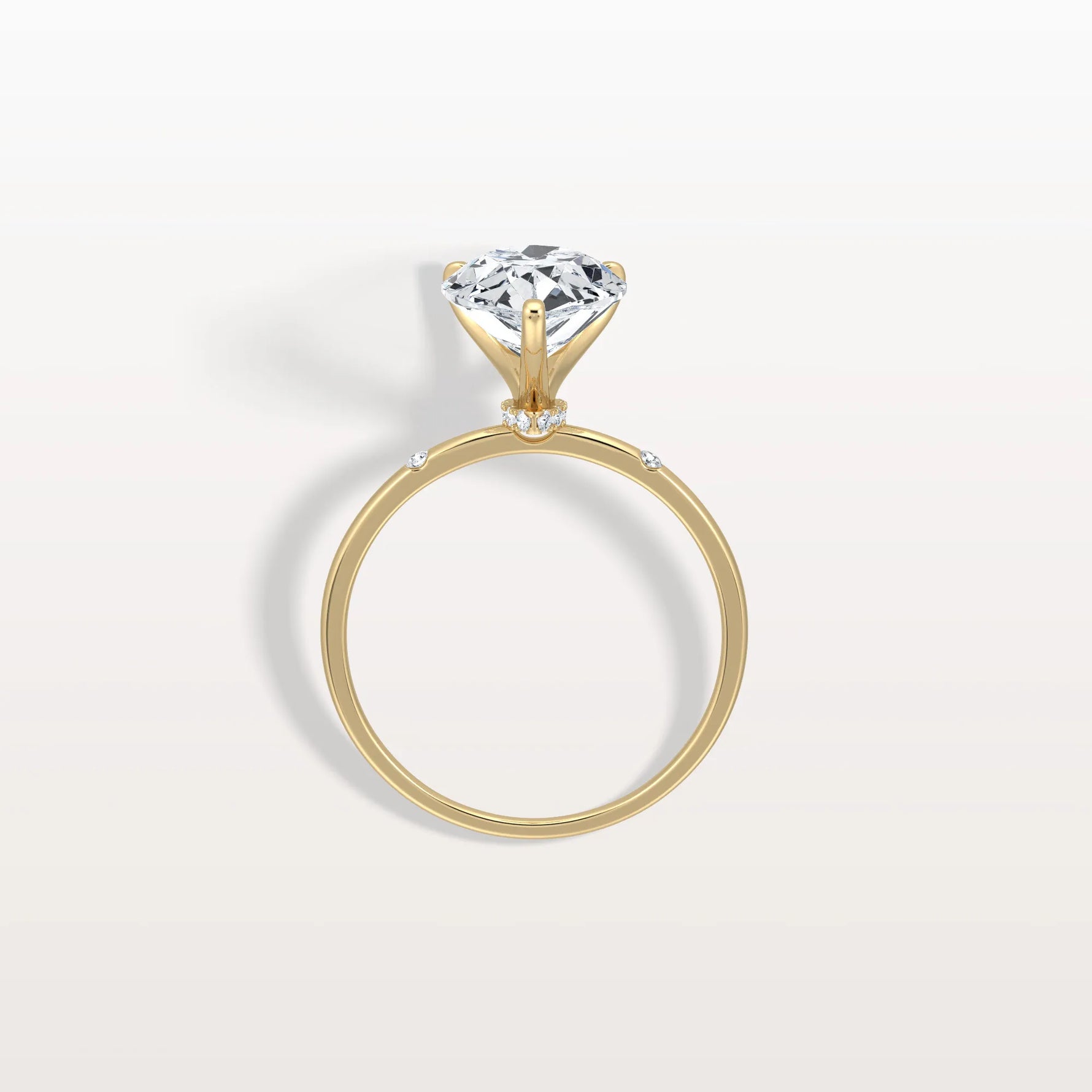 3CT Lab Grown Pear Engagement Ring with Hidden Halo - Rings