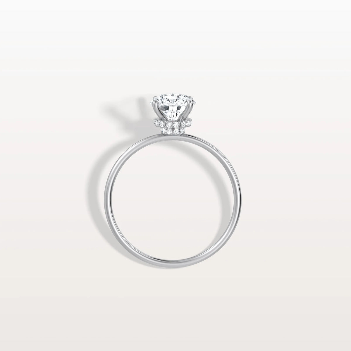 1CT Round Lab Grown Diamond Double Hidden Halo Ring - Rings