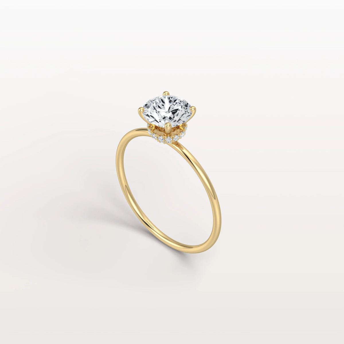 1CT Round Lab Grown Diamond Double Hidden Halo Ring - Rings