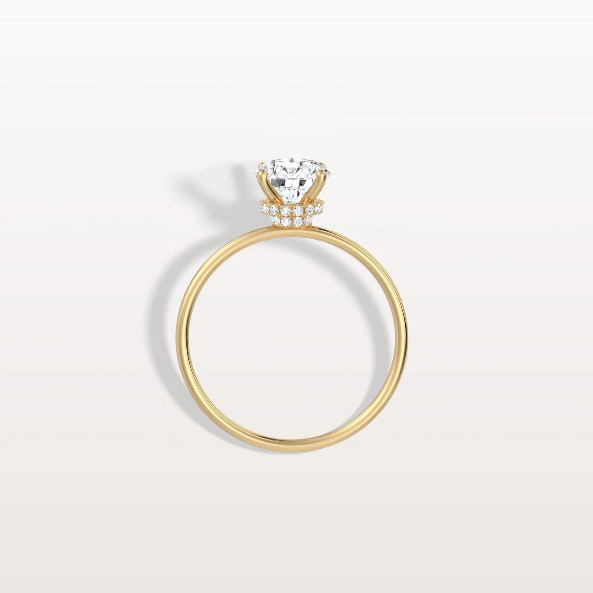 1CT Round Lab Grown Diamond Double Hidden Halo Ring - Rings