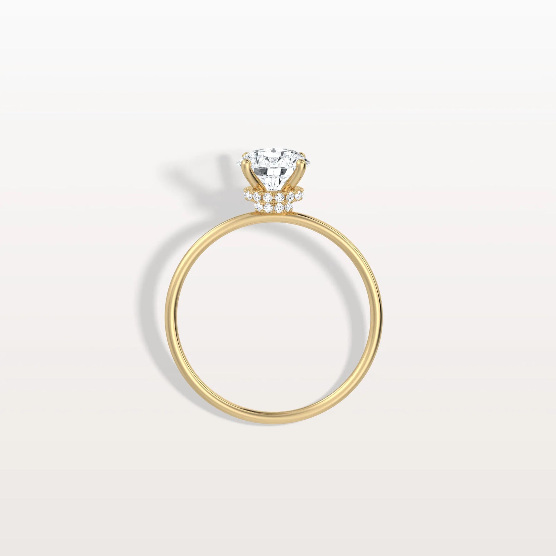 1CT Round Lab Grown Diamond Double Hidden Halo Ring - Rings
