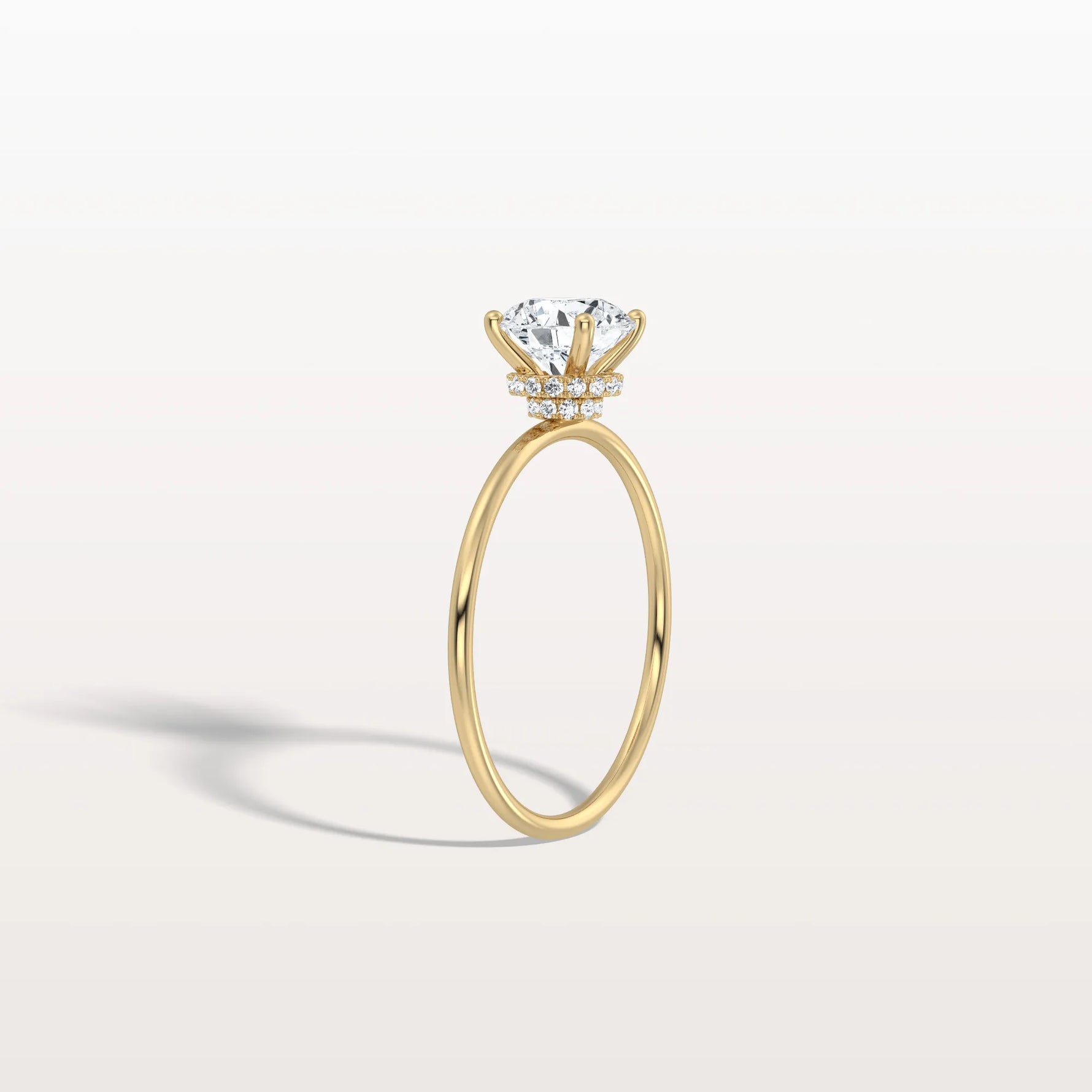 1CT Round Lab Grown Diamond Double Hidden Halo Ring - Rings