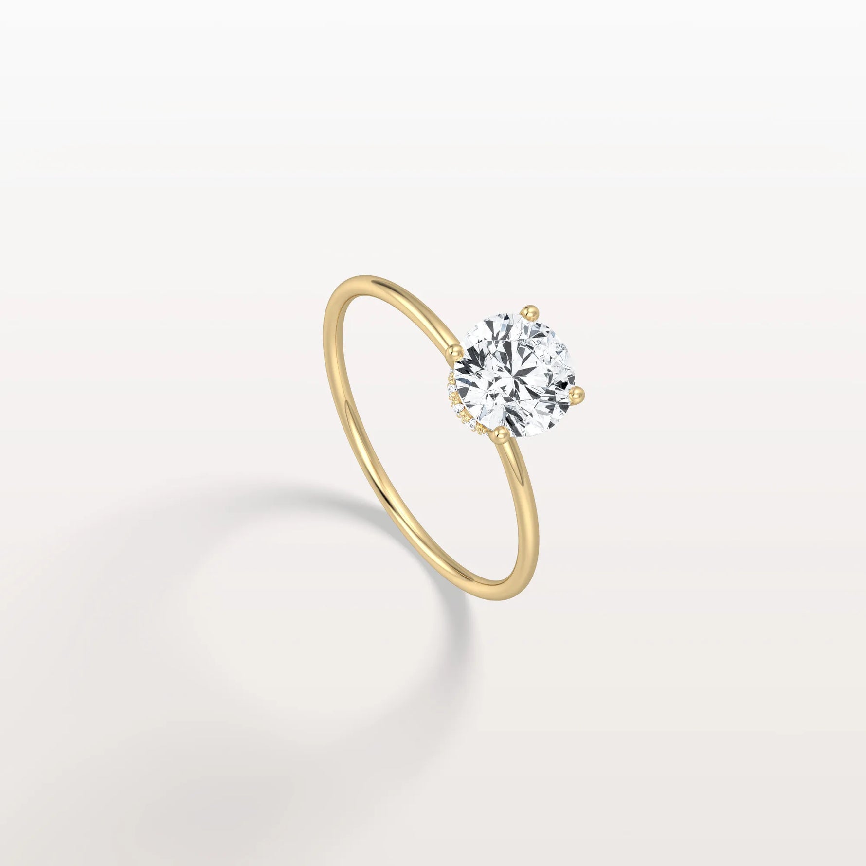 1CT Round Lab Grown Diamond Double Hidden Halo Ring - Rings